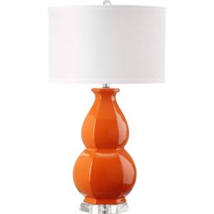 Safavieh Lighting Collection Juniper Navy White and Navy Base Table Lamp(Orange)
