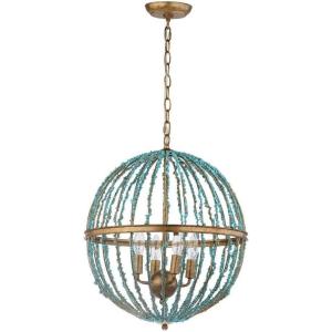 Safavieh Lighting Collection Lalita Cage Blue Chandelier