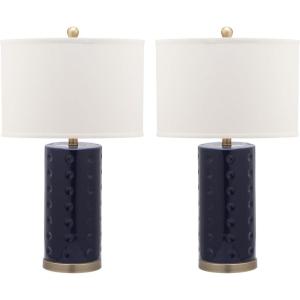 Safavieh Lighting Collection Roxanne Navy Table Lamp, Set of 2(Navy – Set of 2)