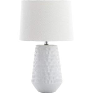 Safavieh Lighting Collection Stark Plated Silver 28-inch Bedroom Living Room Home Office Desk Nightstand Table Lamp (LED Bulb Included)(White)