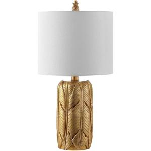 Safavieh Lighting Collection Wilsa Gold Leaf 23-inch Bedroom Living Room Home Office Desk Nightstand Table Lamp (LED Bulb Included)