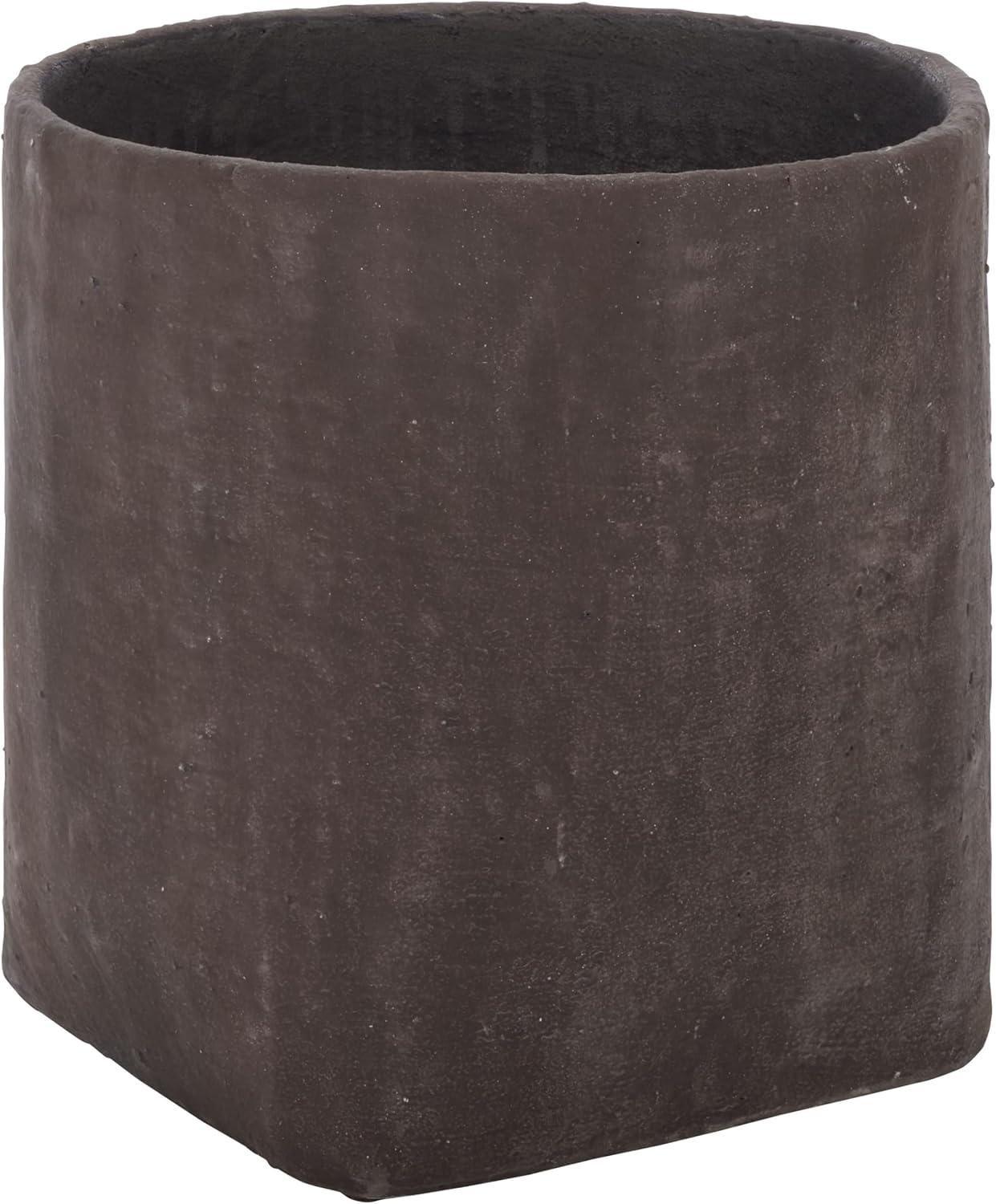 image:imageSAFAVIEH Outdoor Cana Square Planter Pot with Drainage Beige Cement amp Bamboo Weather Resistant Ideal for Patio Garden Backyard 157 Wx 157 D x 157 H PAT1408BBrown