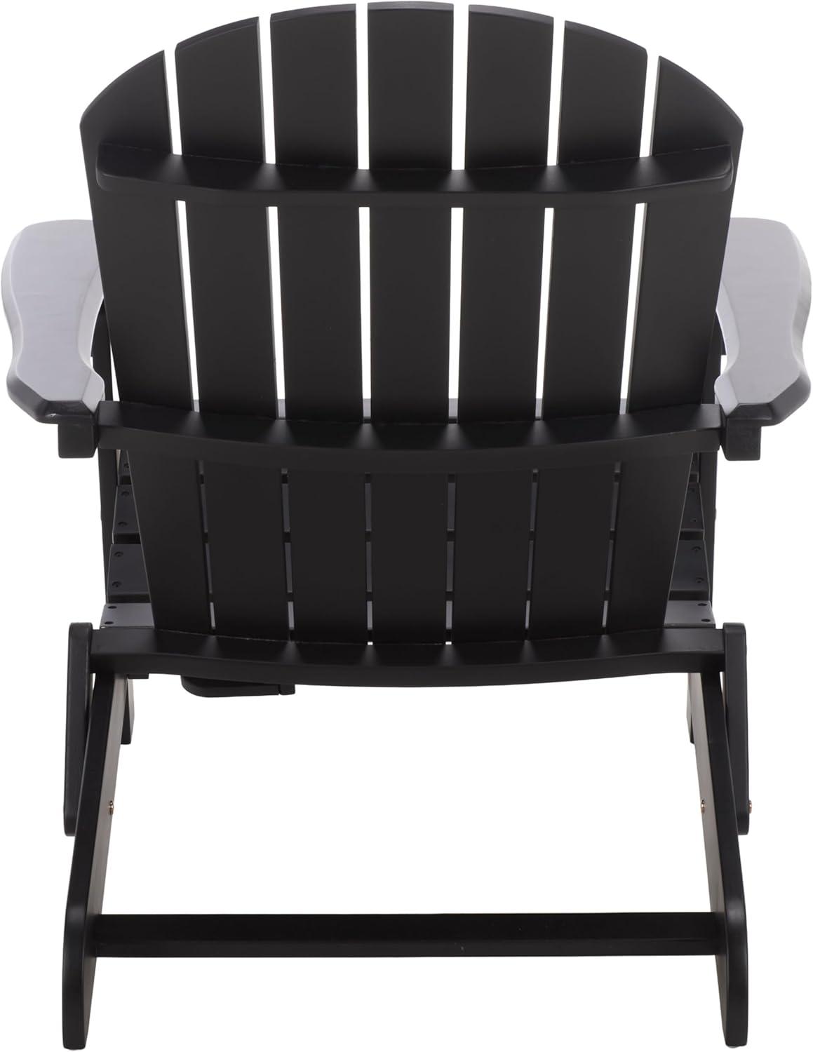 image:imageSAFAVIEH Outdoor Eden Adirondack Chair White Solid Wood Weather Resistant Ideal for Patio Deck Porch Backyard 175 Seat Height PAT6000EBlack