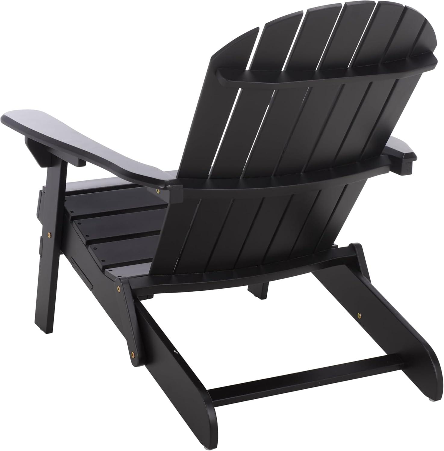 image:imageSAFAVIEH Outdoor Eden Adirondack Chair White Solid Wood Weather Resistant Ideal for Patio Deck Porch Backyard 175 Seat Height PAT6000EBlack
