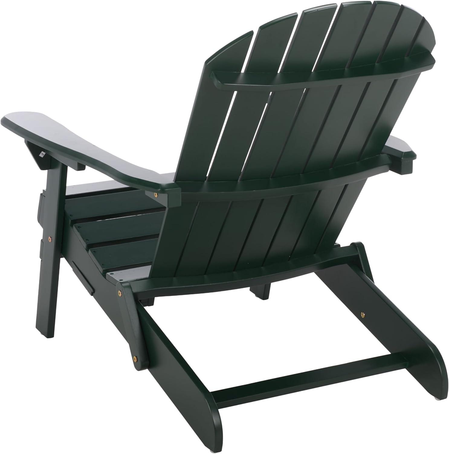 image:imageSAFAVIEH Outdoor Eden Adirondack Chair White Solid Wood Weather Resistant Ideal for Patio Deck Porch Backyard 175 Seat Height PAT6000EGreen