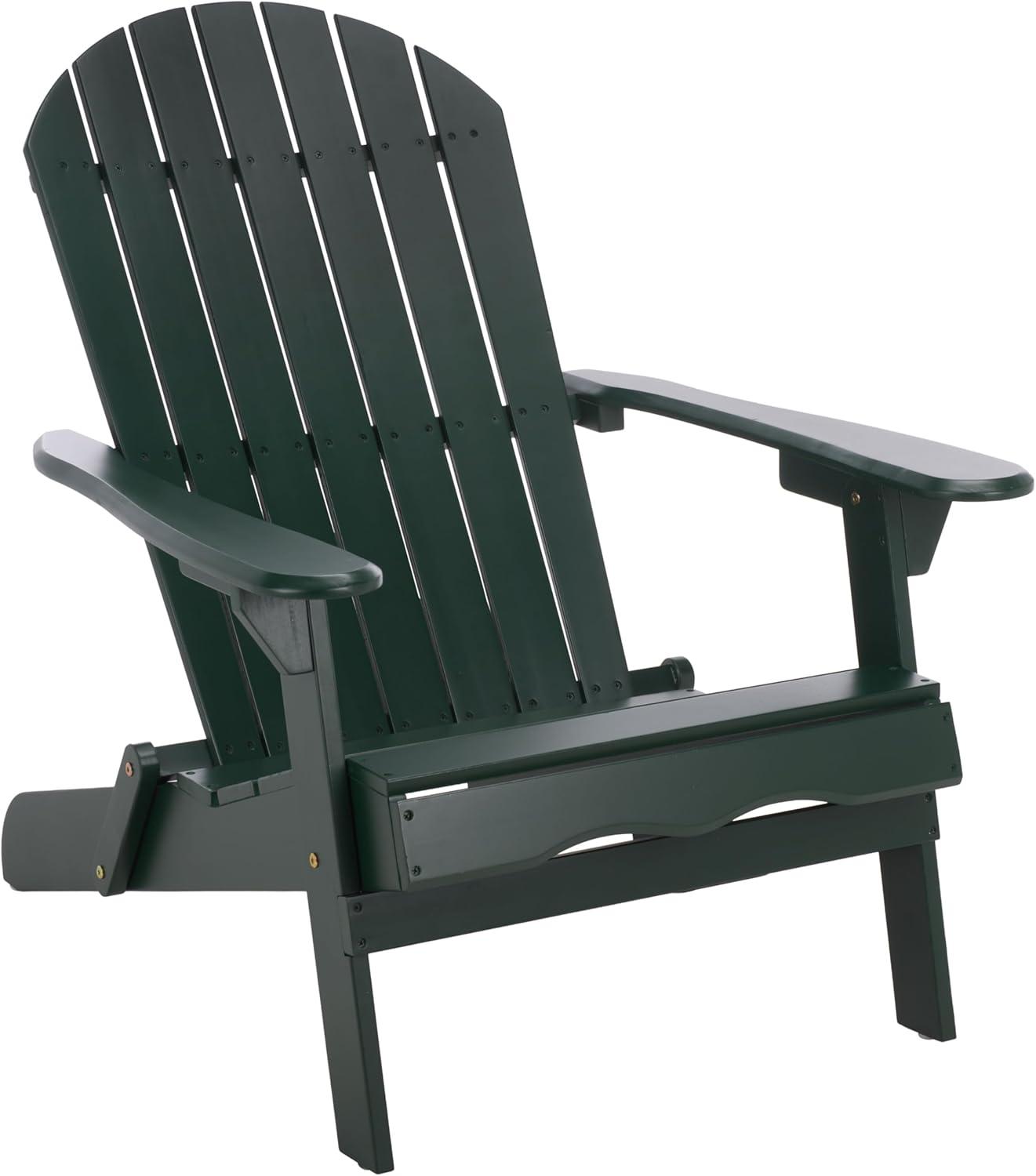image:imageSAFAVIEH Outdoor Eden Adirondack Chair White Solid Wood Weather Resistant Ideal for Patio Deck Porch Backyard 175 Seat Height PAT6000EGreen