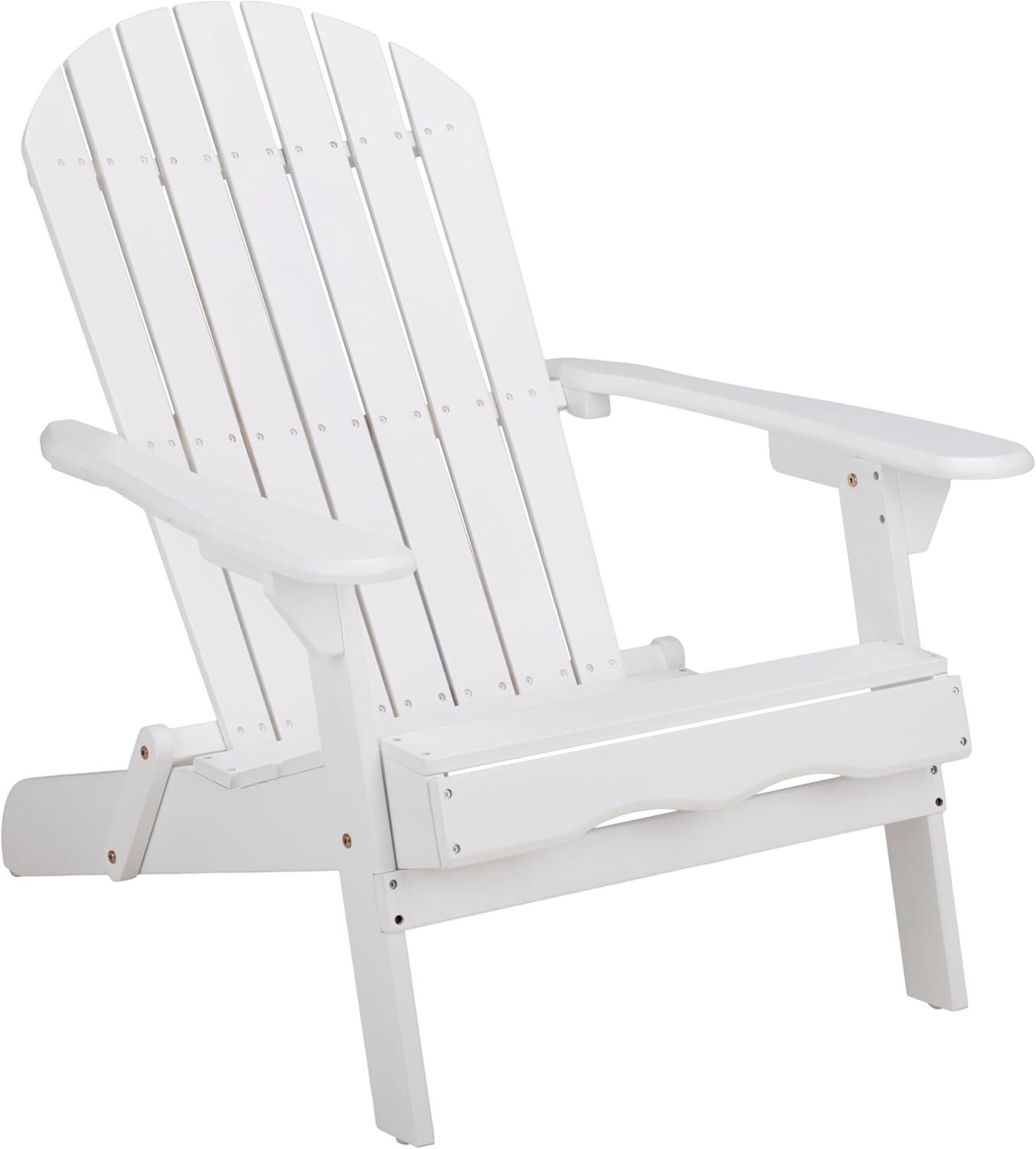 image:imageSAFAVIEH Outdoor Eden Adirondack Chair White Solid Wood Weather Resistant Ideal for Patio Deck Porch Backyard 175 Seat Height PAT6000EWhite