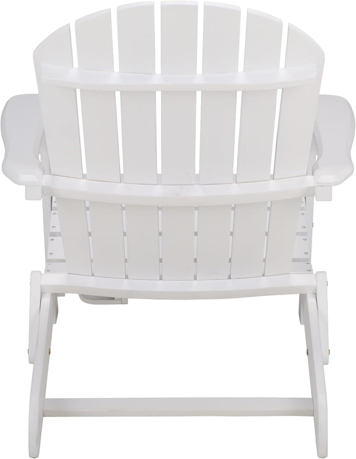 image:imageSAFAVIEH Outdoor Eden Adirondack Chair White Solid Wood Weather Resistant Ideal for Patio Deck Porch Backyard 175 Seat Height PAT6000EWhite