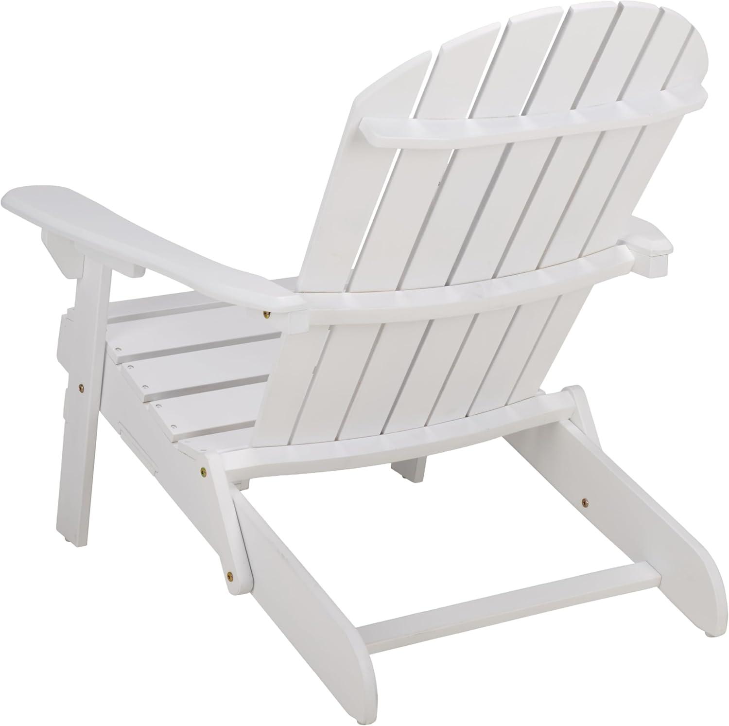 image:imageSAFAVIEH Outdoor Eden Adirondack Chair White Solid Wood Weather Resistant Ideal for Patio Deck Porch Backyard 175 Seat Height PAT6000EWhite