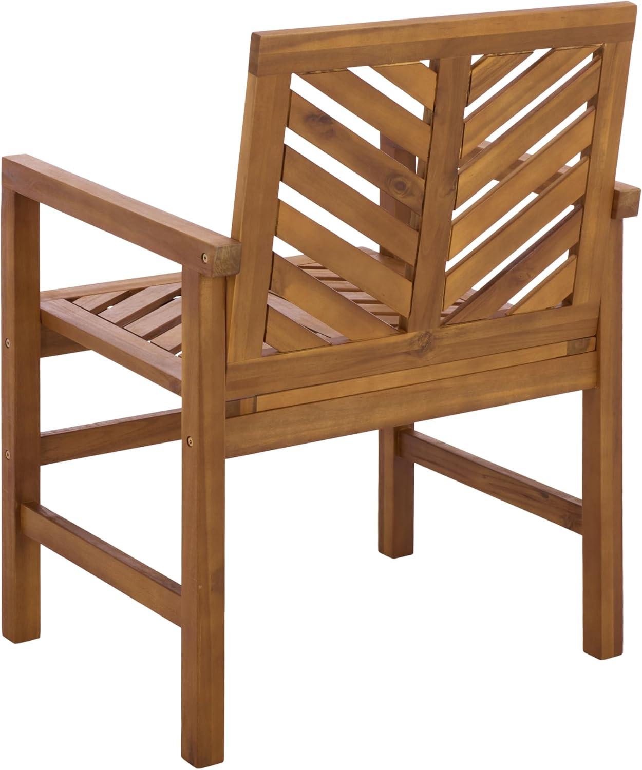 image:imageSAFAVIEH Outdoor Mika Chair Set of 2 Natural Solid Wood Weather Resistant Ideal for Patio Deck Backyard 258 W x 2335 D x 3465 H PAT7335ASET2Natural