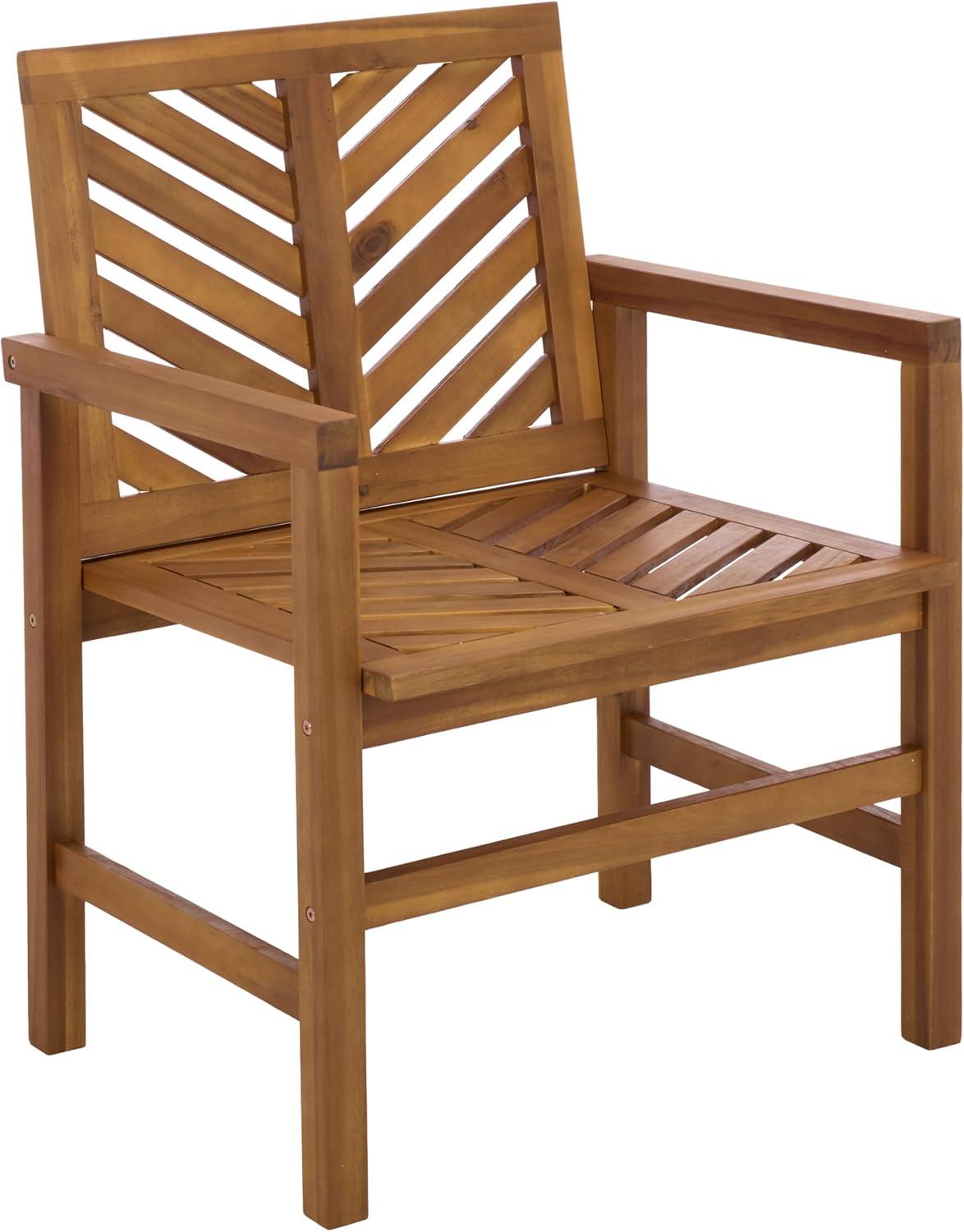 image:imageSAFAVIEH Outdoor Mika Chair Set of 2 Natural Solid Wood Weather Resistant Ideal for Patio Deck Backyard 258 W x 2335 D x 3465 H PAT7335ASET2Natural