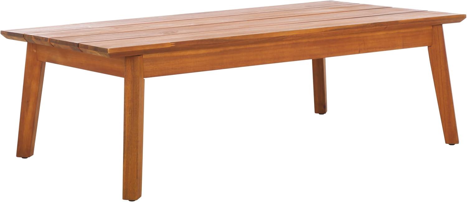 image:imageSAFAVIEH Outdoor Collection Amanda Natural Acacia Solid WoodTaupe Cushion Bench amp Table Set