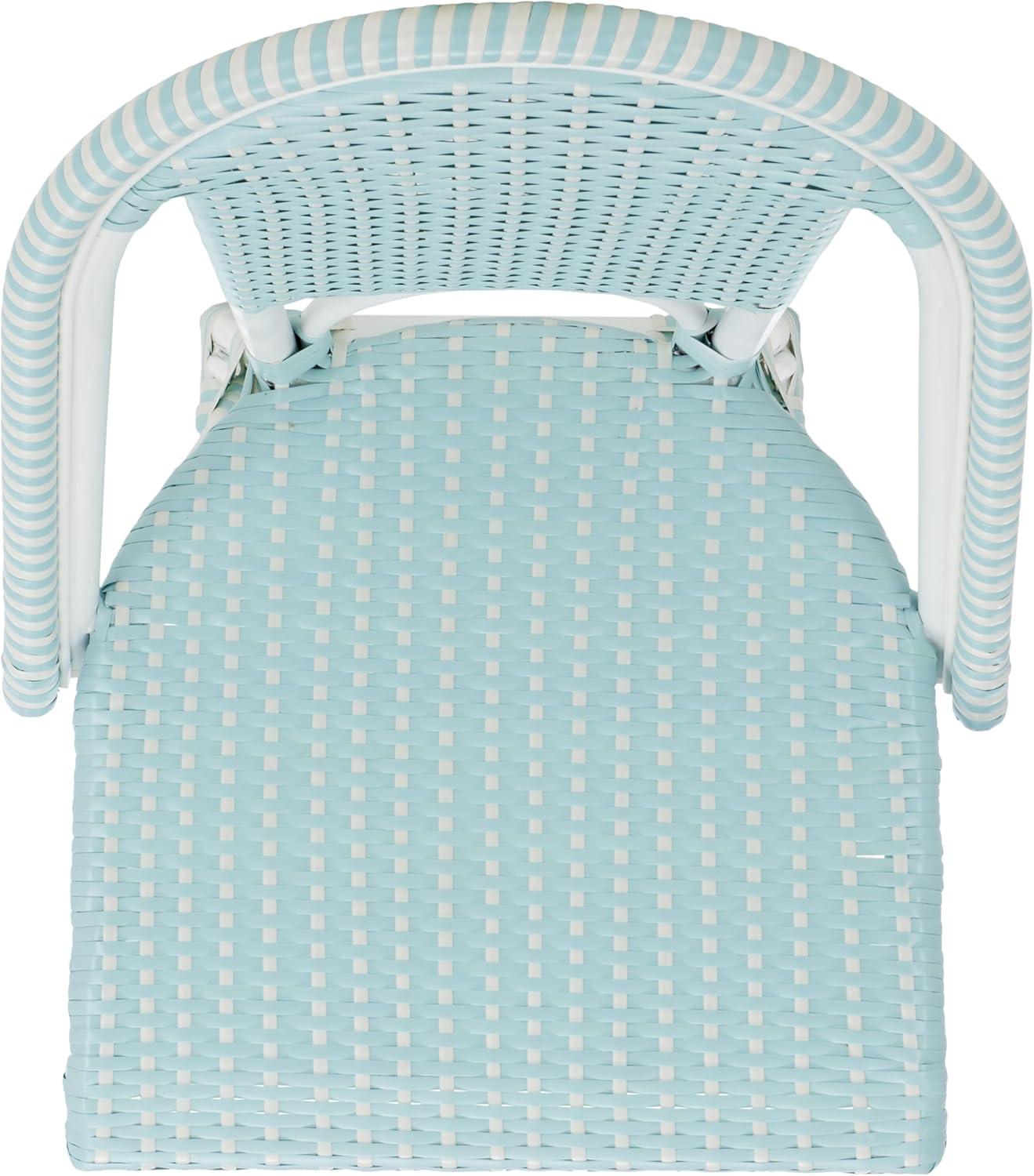 image:imageSAFAVIEH Outdoor Collection California White Bistro Woven Coastal 25inch Counter Stool Fully AssembledBaby BlueWhite