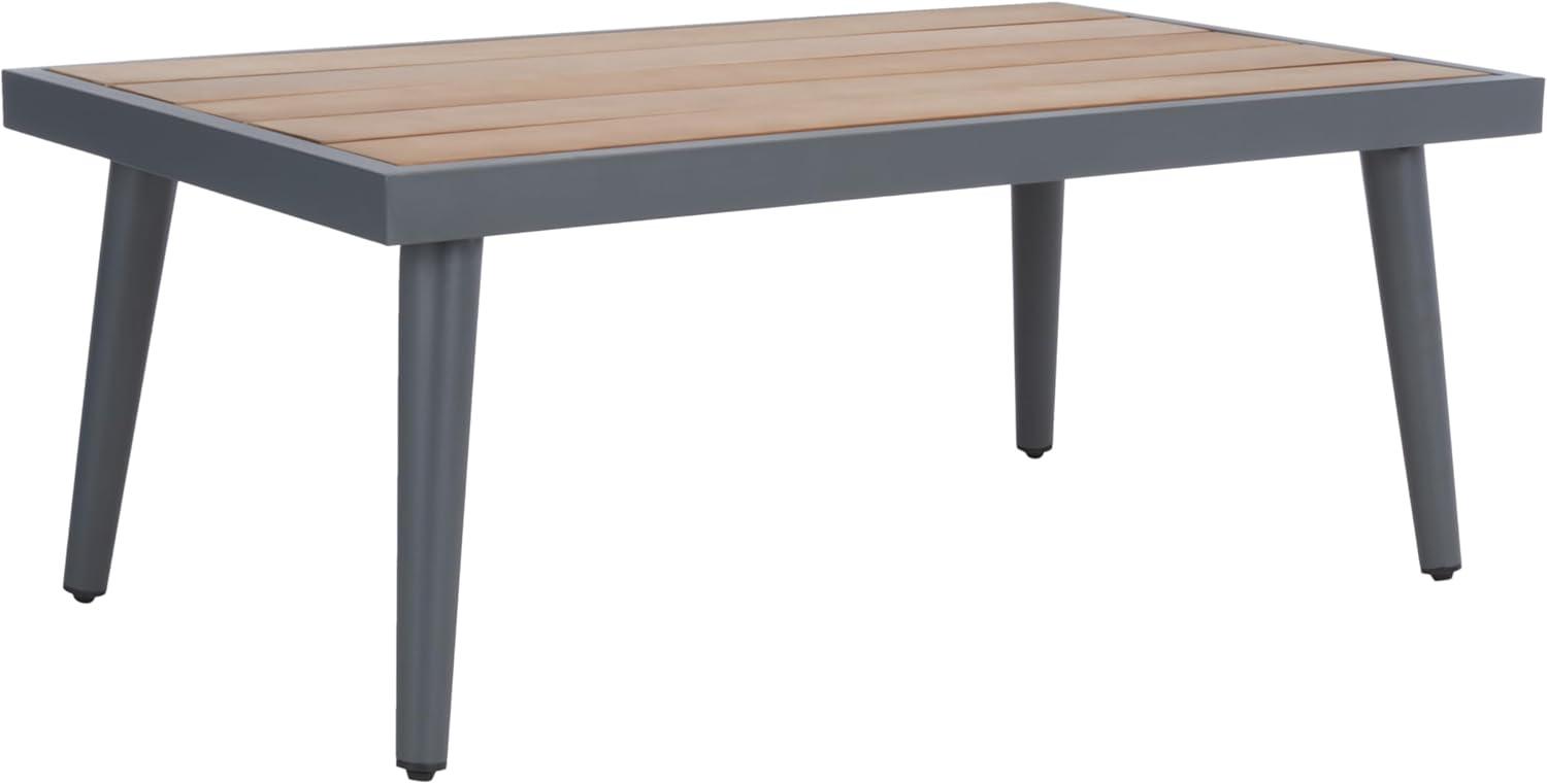 image:imageSAFAVIEH Outdoor Collection Guthrie NaturalLight Grey Solid Wood Corner Conversation Patio SetNaturalLight Grey