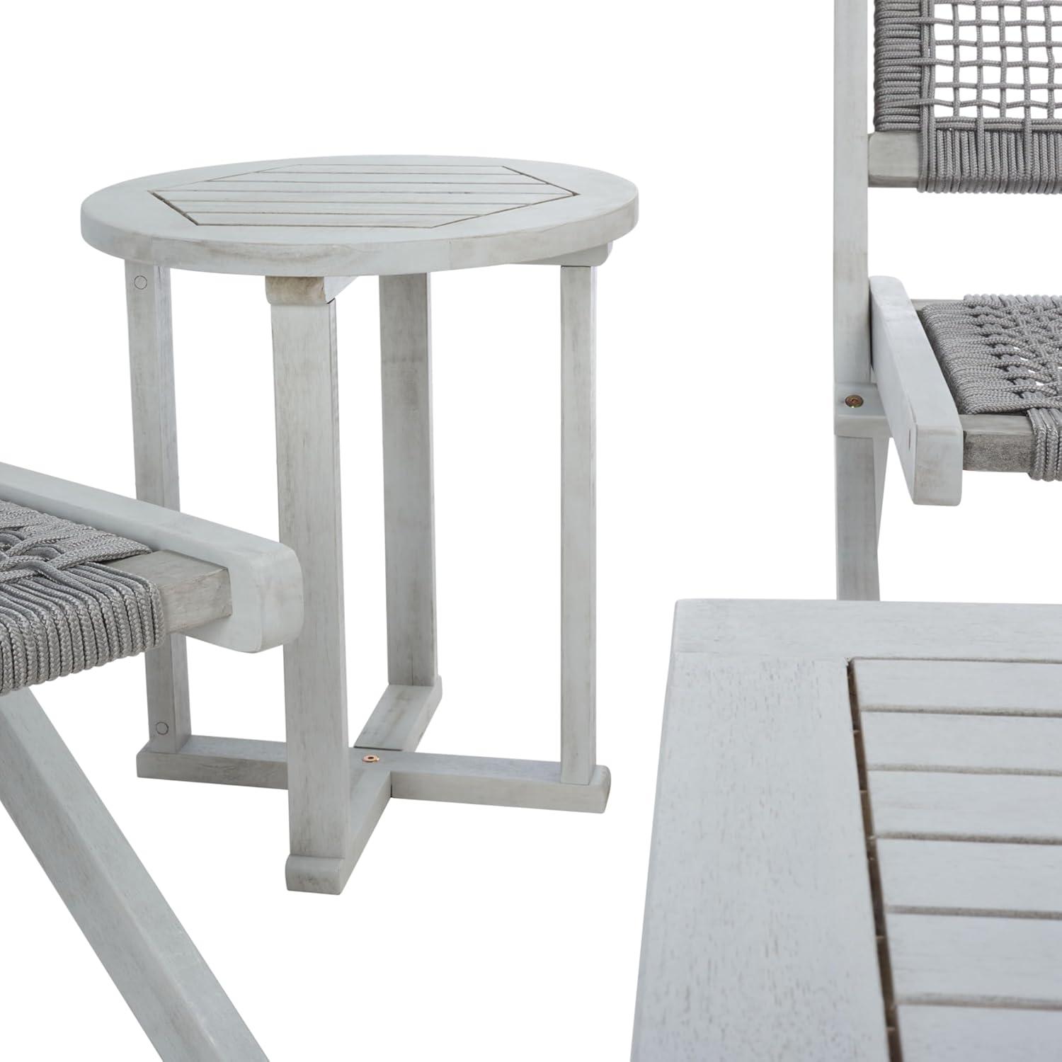 image:imageSAFAVIEH Outdoor Collection Kobina NaturalNatural Rope Solid Wood 5Piece Conversation Patio SetGreyGrey