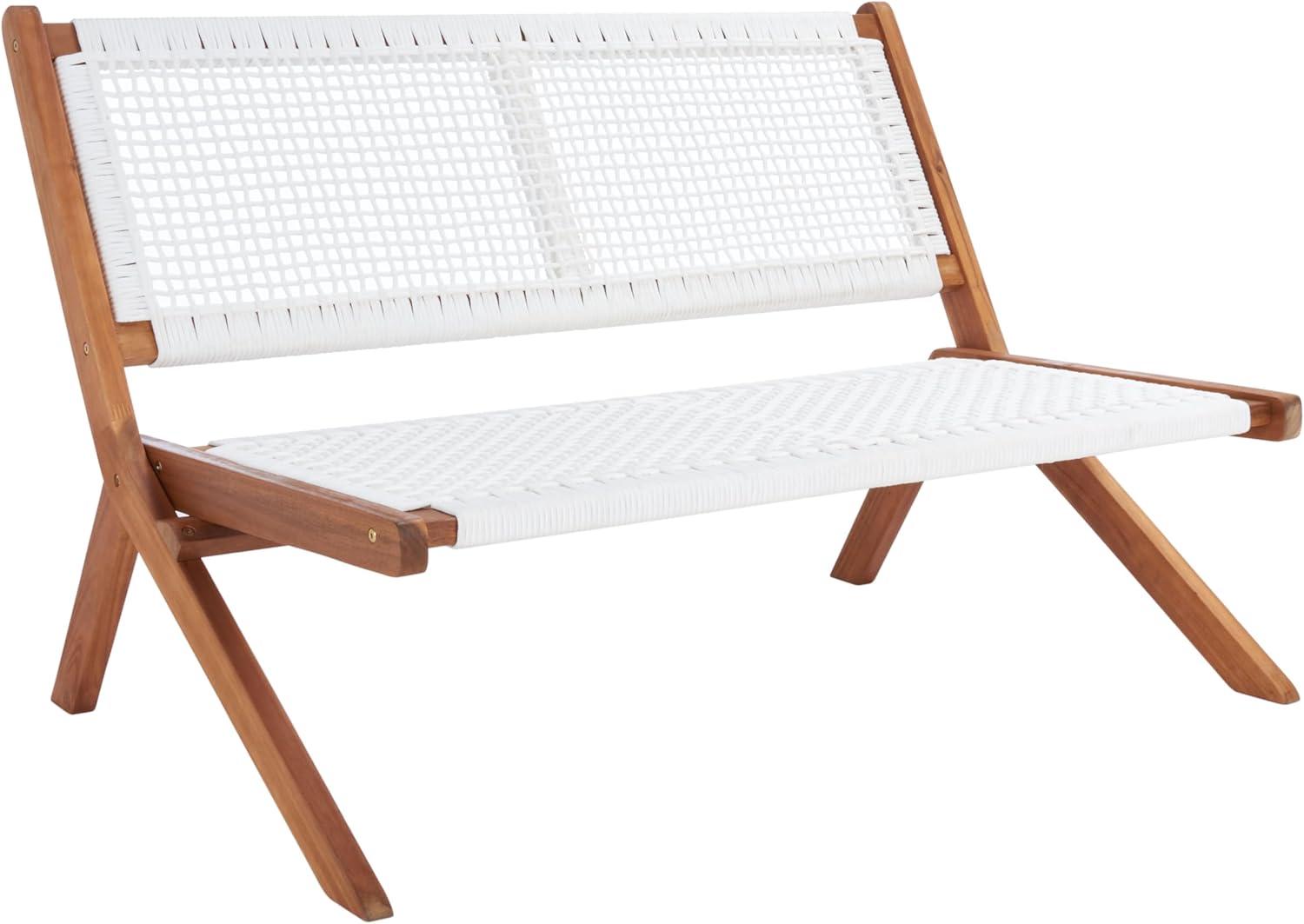 image:imageSAFAVIEH Outdoor Collection Kobina NaturalNatural Rope Solid Wood 5Piece Conversation Patio SetNaturalWhite