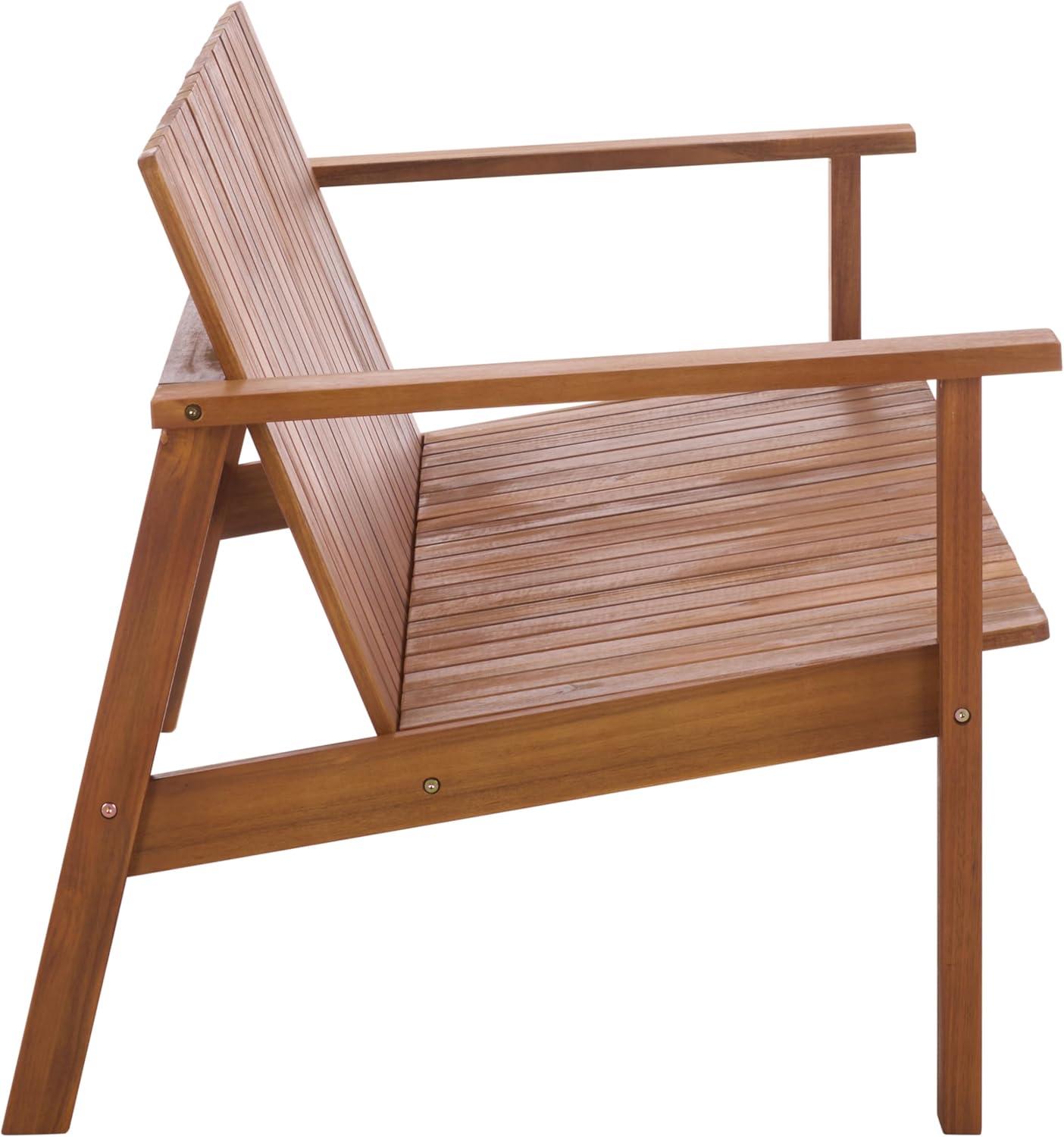 image:imageSAFAVIEH Outdoor Patio Furniture Collection Fallon Natural Solid Wood Bench Modern Slatted Design Sturdy amp Stylish Seating for Patio Garden or Balcony PAT7334ANatural