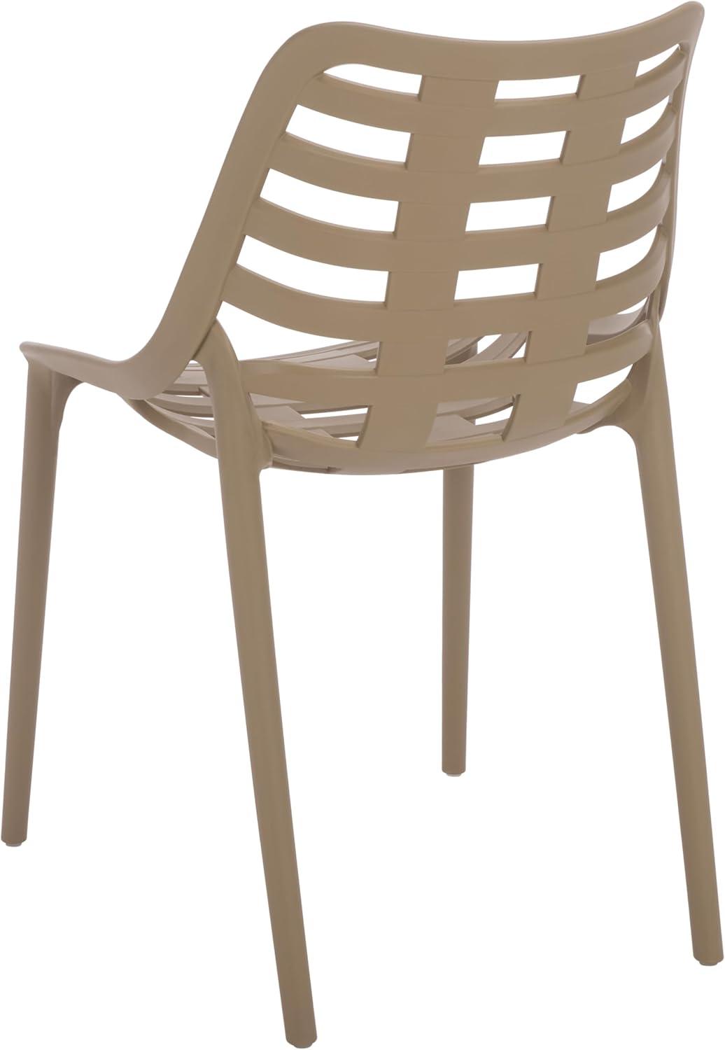 image:imageSAFAVIEH Outdoor Patio Furniture Collection Fufa Beige Dining Chair Set of 2 Fully Assembled Outdoor Chairs Modern OpenBack Design WeatherResistant Patio Seating PAT4700BSET2Beige