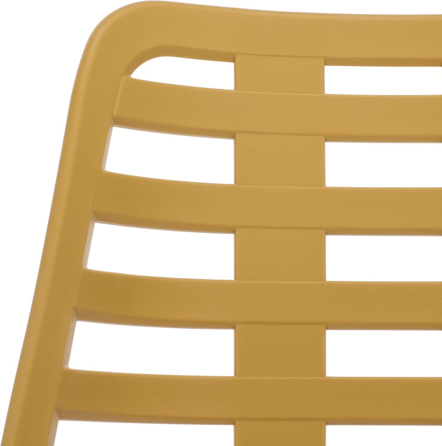 image:imageSAFAVIEH Outdoor Patio Furniture Collection Fufa Beige Dining Chair Set of 2 Fully Assembled Outdoor Chairs Modern OpenBack Design WeatherResistant Patio Seating PAT4700BSET2Yellow