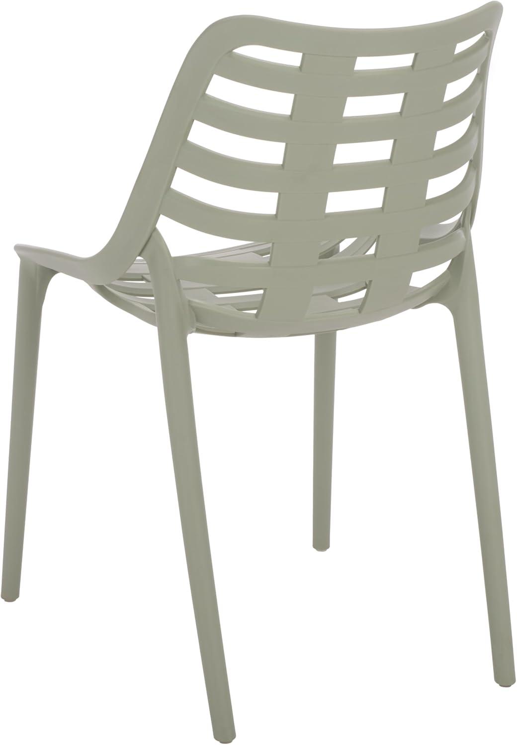 image:imageSAFAVIEH Outdoor Patio Furniture Collection Fufa Beige Dining Chair Set of 2 Fully Assembled Outdoor Chairs Modern OpenBack Design WeatherResistant Patio Seating PAT4700BSET2Green
