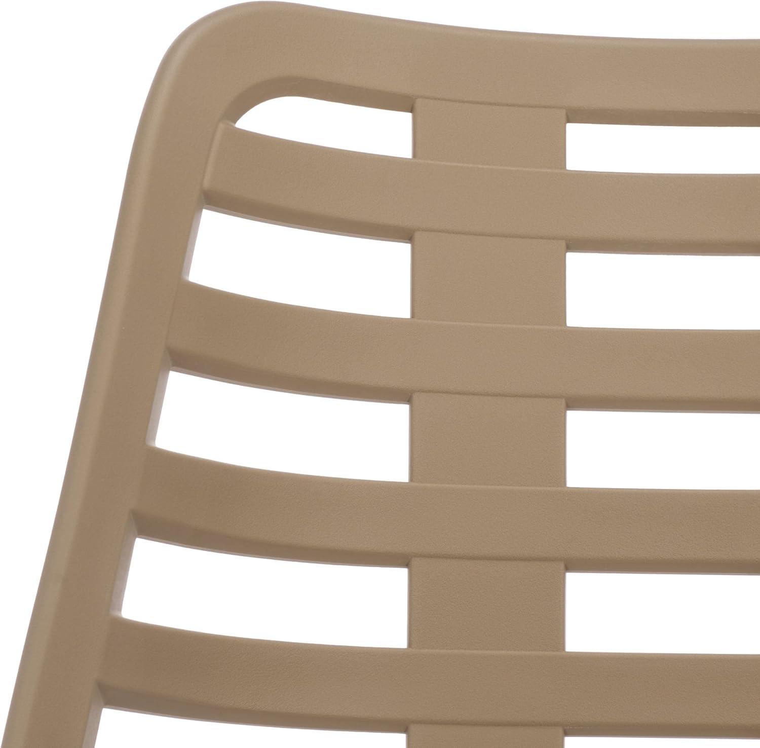 image:imageSAFAVIEH Outdoor Patio Furniture Collection Fufa Beige Dining Chair Set of 2 Fully Assembled Outdoor Chairs Modern OpenBack Design WeatherResistant Patio Seating PAT4700BSET2Beige