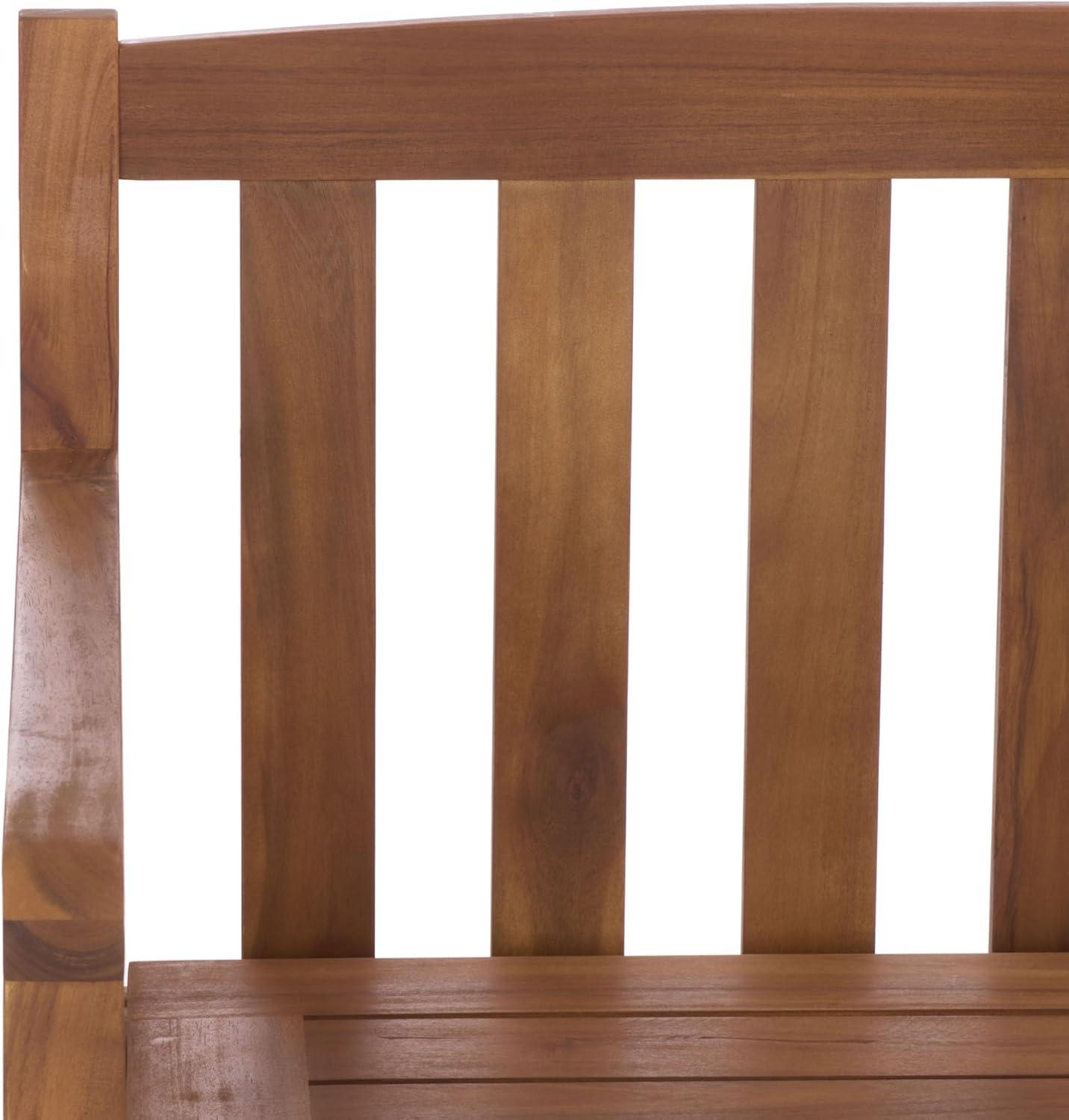 image:imageSAFAVIEH Outdoor Patio Furniture Collection Kelter Solid Teak Wood Bench Box with Storage Slatted Design Versatile IndoorOutdoor Seating PAT6813ATeak