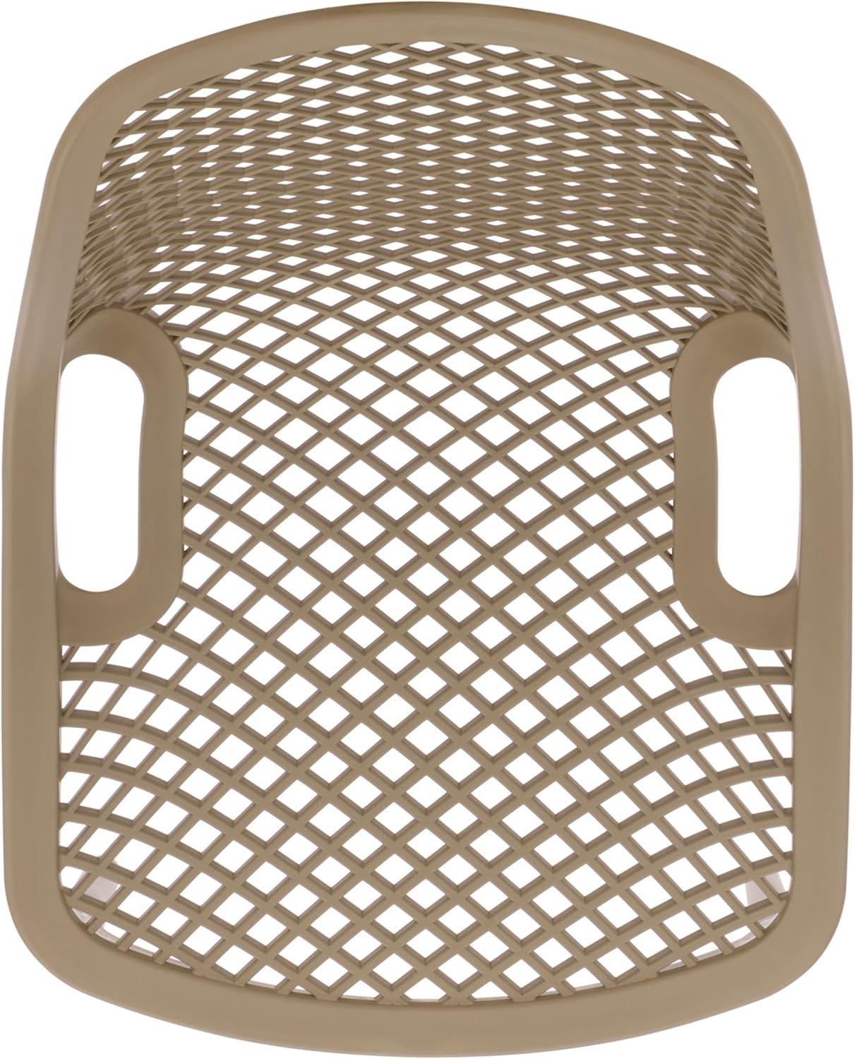 image:imageSAFAVIEH Outdoor Patio Furniture Collection Leila White Dining Chair Set of 2 Fully Assembled Outdoor Chairs Modern Lattice Design WeatherResistant Patio Seating PAT4701CSET2Beige