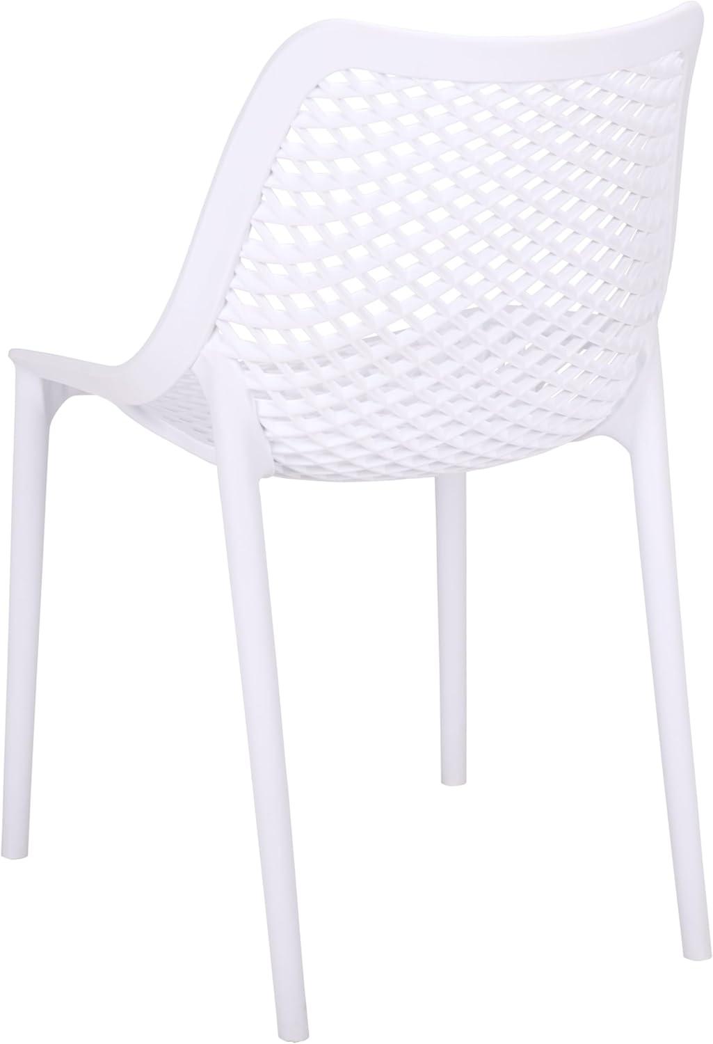 image:imageSAFAVIEH Outdoor Patio Furniture Collection Leila White Dining Chair Set of 2 Fully Assembled Outdoor Chairs Modern Lattice Design WeatherResistant Patio Seating PAT4701CSET2White