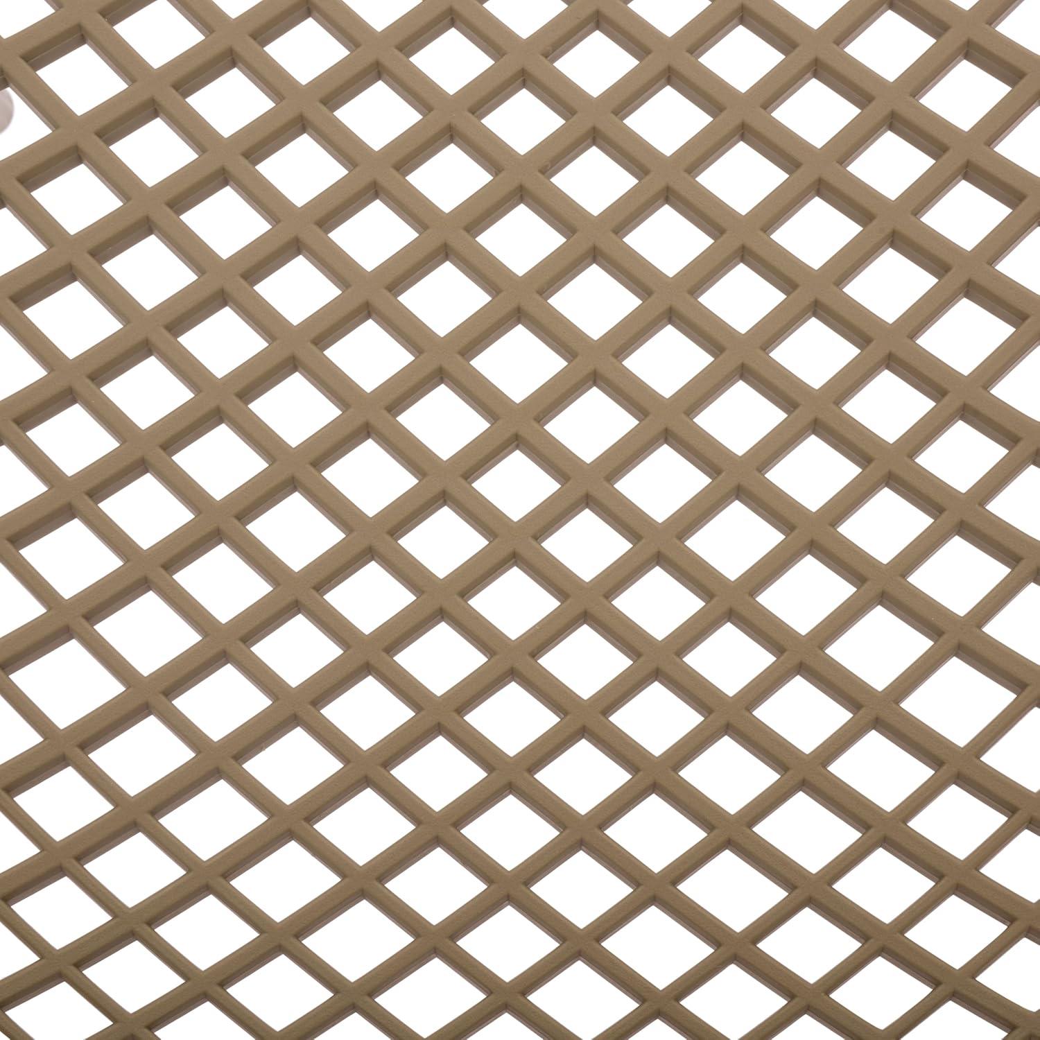 image:imageSAFAVIEH Outdoor Patio Furniture Collection Leila White Dining Chair Set of 2 Fully Assembled Outdoor Chairs Modern Lattice Design WeatherResistant Patio Seating PAT4701CSET2Beige