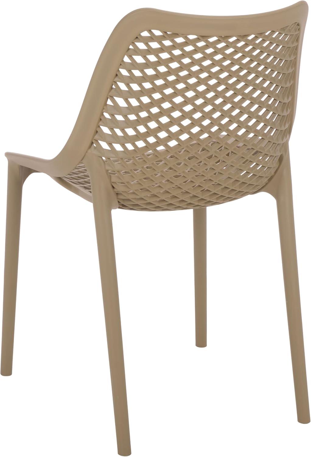 image:imageSAFAVIEH Outdoor Patio Furniture Collection Leila White Dining Chair Set of 2 Fully Assembled Outdoor Chairs Modern Lattice Design WeatherResistant Patio Seating PAT4701CSET2Beige