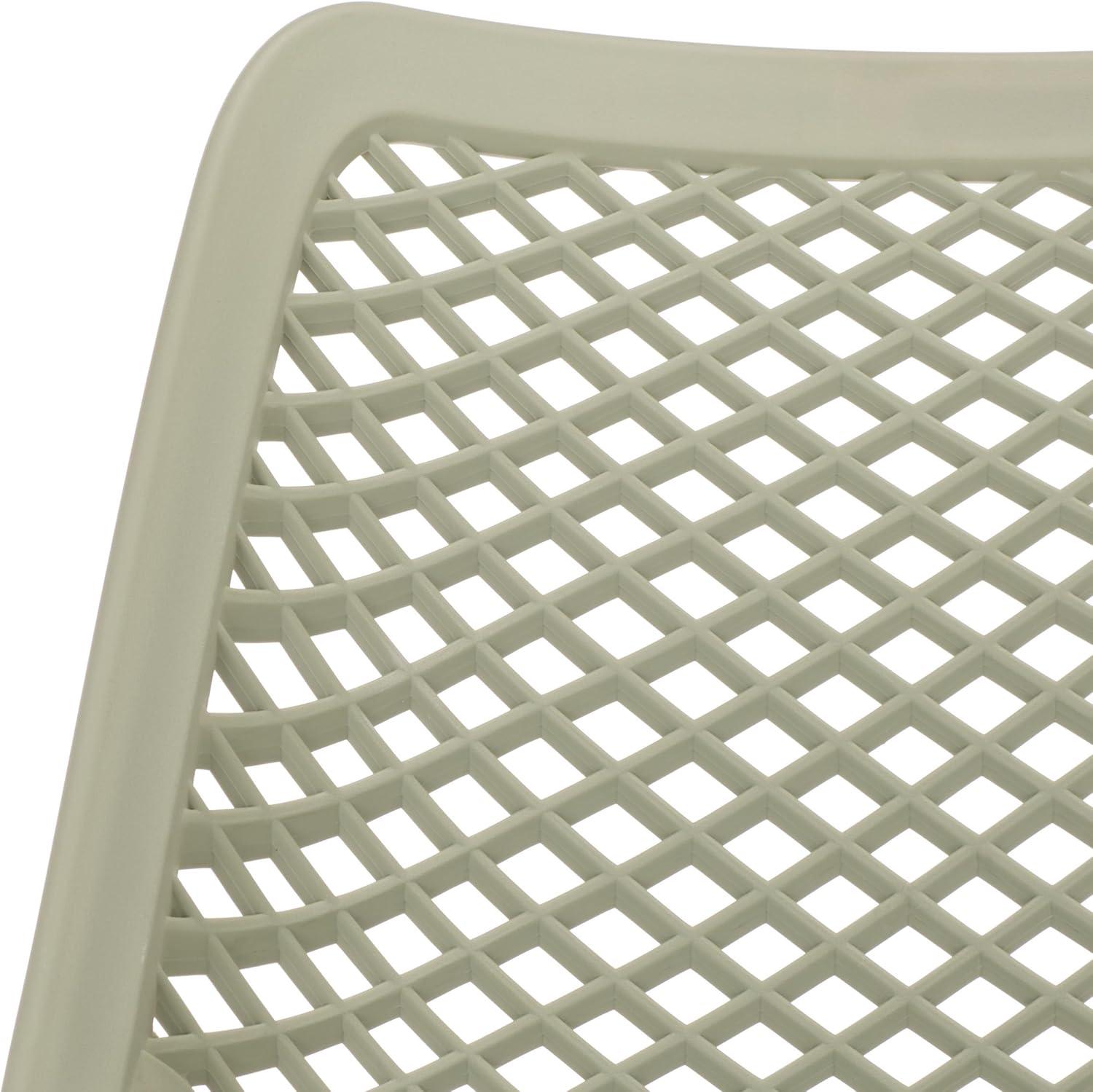 image:imageSAFAVIEH Outdoor Patio Furniture Collection Leila White Dining Chair Set of 2 Fully Assembled Outdoor Chairs Modern Lattice Design WeatherResistant Patio Seating PAT4701CSET2Green