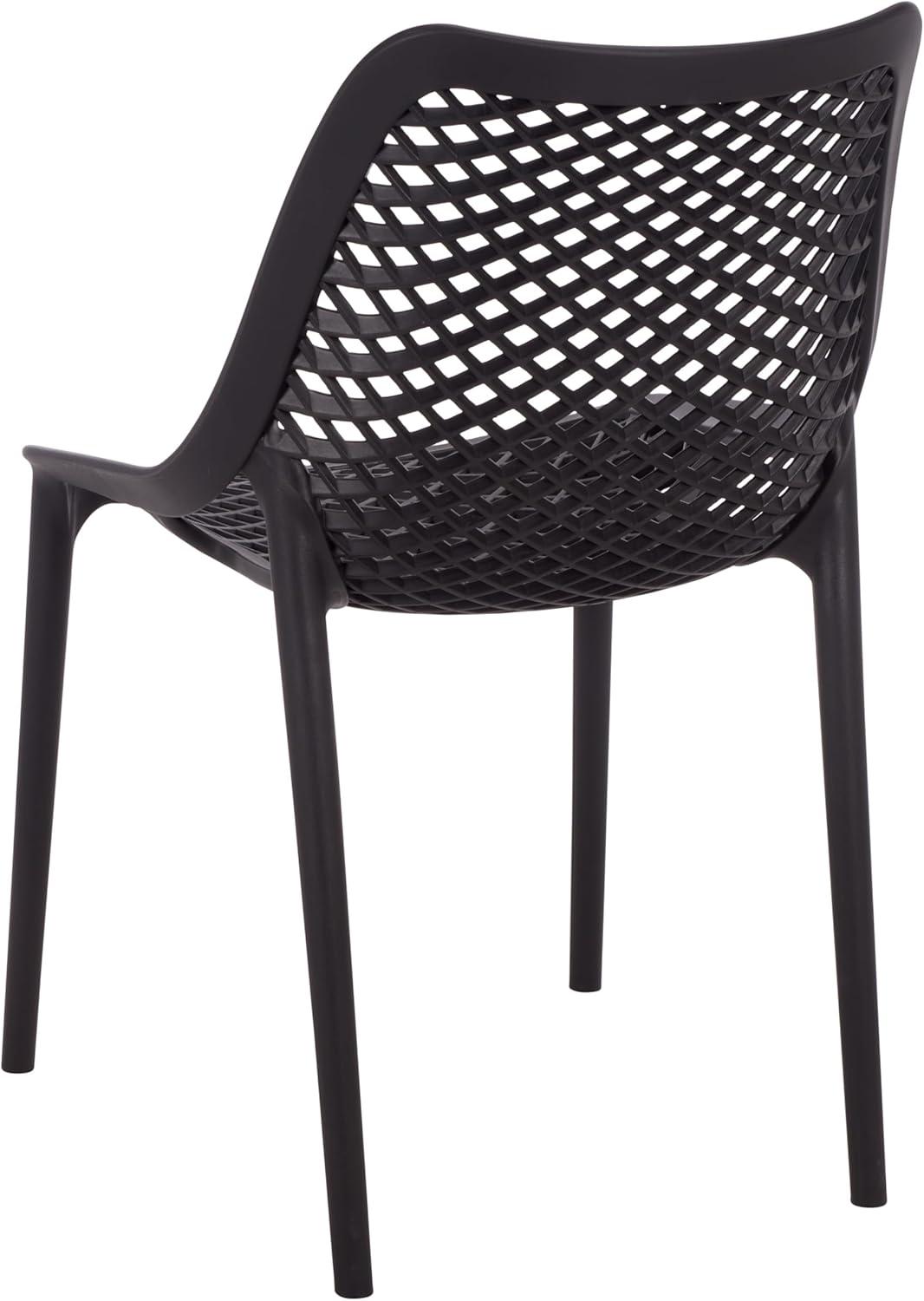 image:imageSAFAVIEH Outdoor Patio Furniture Collection Leila White Dining Chair Set of 2 Fully Assembled Outdoor Chairs Modern Lattice Design WeatherResistant Patio Seating PAT4701CSET2Black