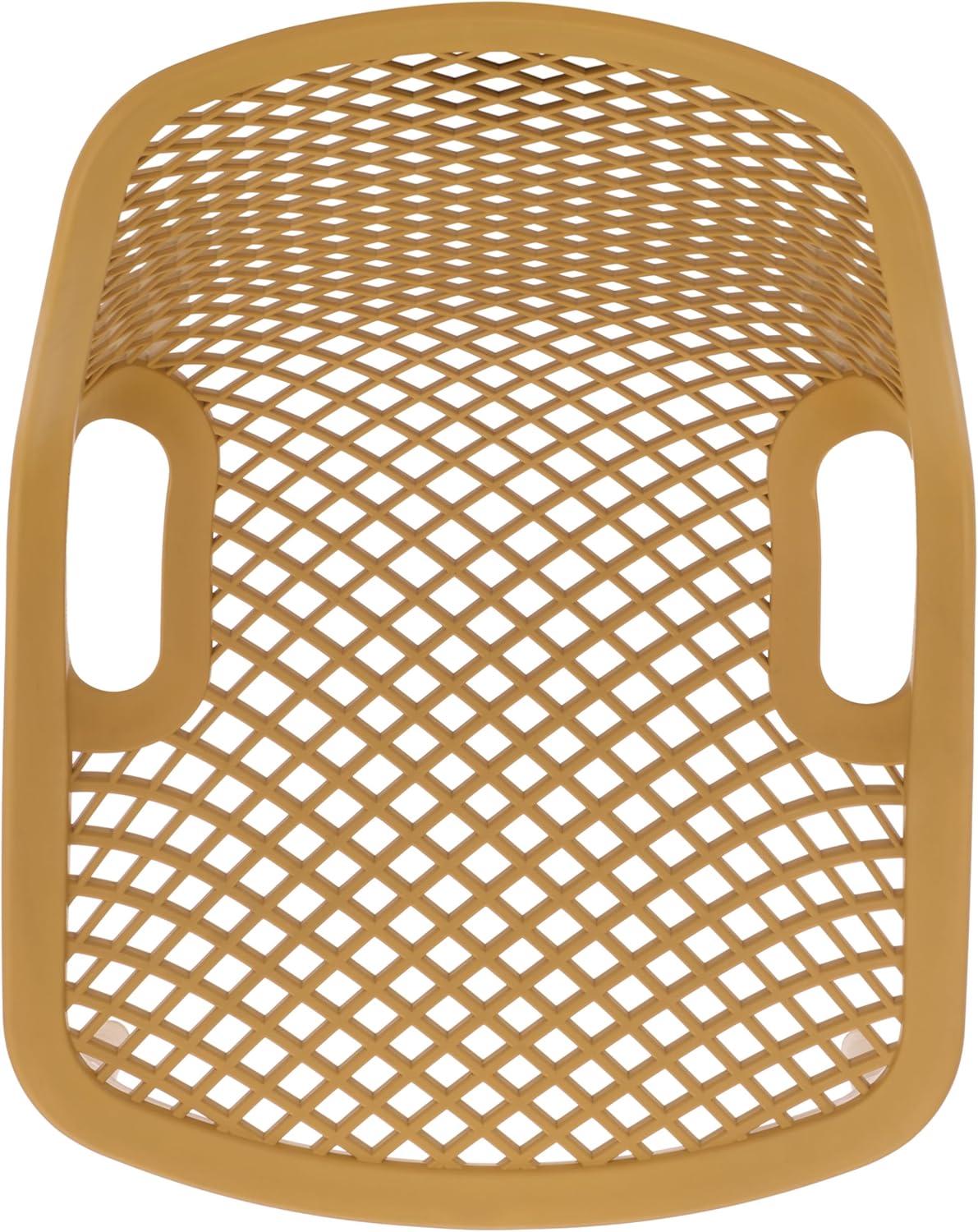 image:imageSAFAVIEH Outdoor Patio Furniture Collection Leila White Dining Chair Set of 2 Fully Assembled Outdoor Chairs Modern Lattice Design WeatherResistant Patio Seating PAT4701CSET2Yellow