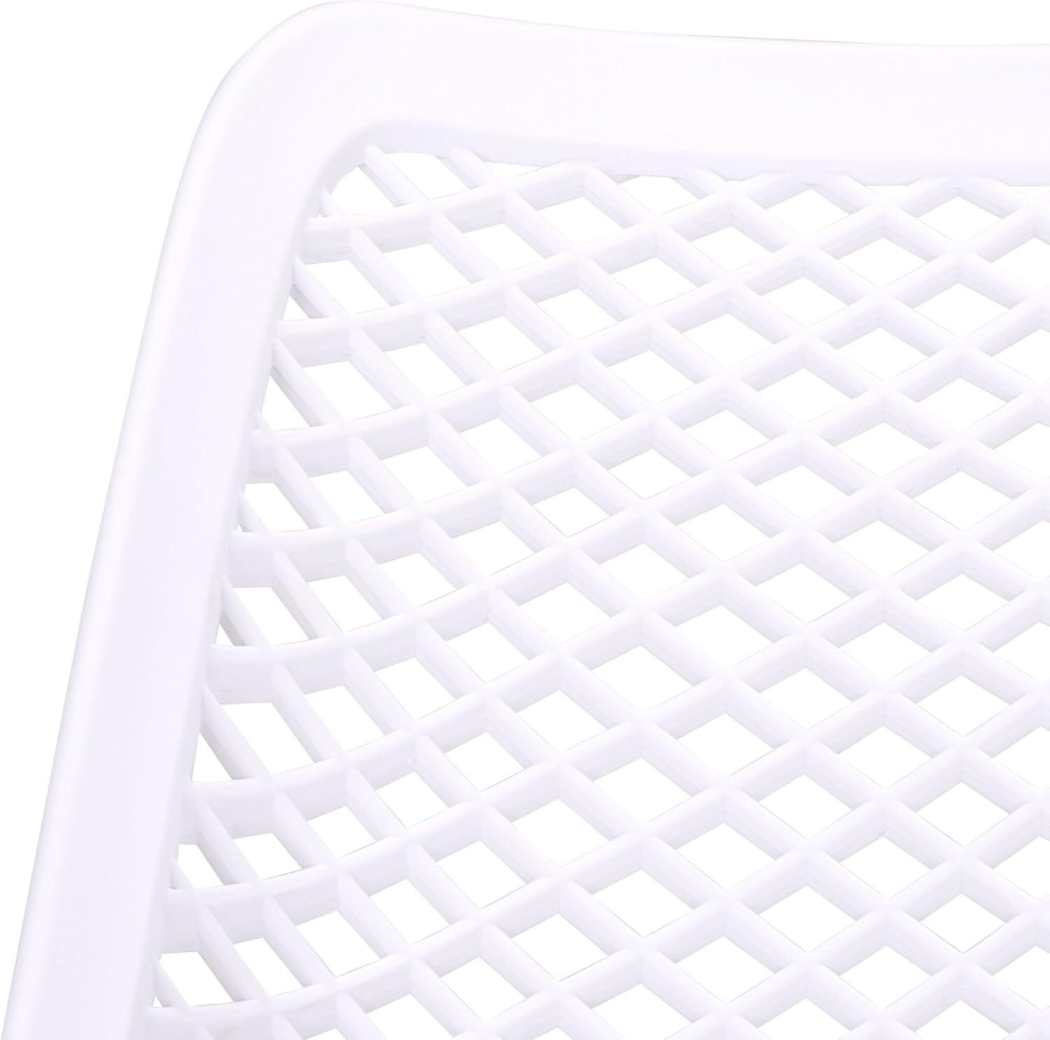 image:imageSAFAVIEH Outdoor Patio Furniture Collection Leila White Dining Chair Set of 2 Fully Assembled Outdoor Chairs Modern Lattice Design WeatherResistant Patio Seating PAT4701CSET2White