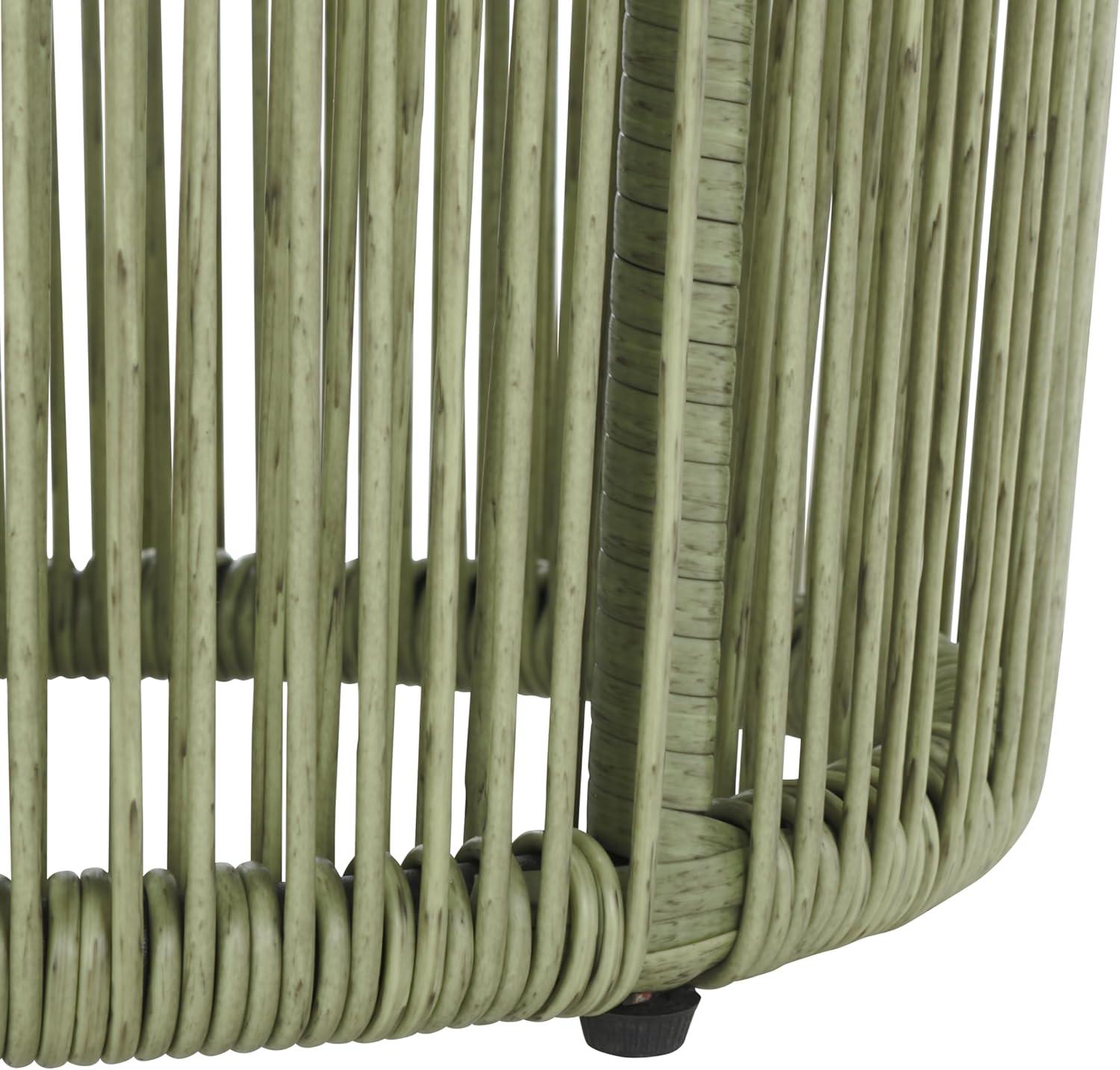 image:imageSAFAVIEH Outdoor Patio Furniture Collection Otto Green amp Black Rattan 3Piece Bistro Set with 2 Chairs and Accent Table PAT7549BGreenBlack