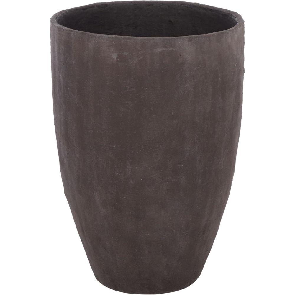 image:imageSAFAVIEH Outdoor  Cana Pedestal Planter Pot with Drainage  Beige Cement amp Bamboo  Weather Resistant  Ideal for Patio Garden Backyard 154 Wx 154 D x 213 H PAT1406BBrown