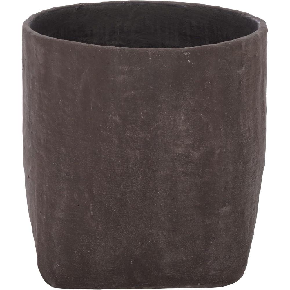 image:imageSAFAVIEH Outdoor Cana Square Planter Pot with Drainage Beige Cement amp Bamboo Weather Resistant Ideal for Patio Garden Backyard 157 Wx 157 D x 157 H PAT1408BBrown
