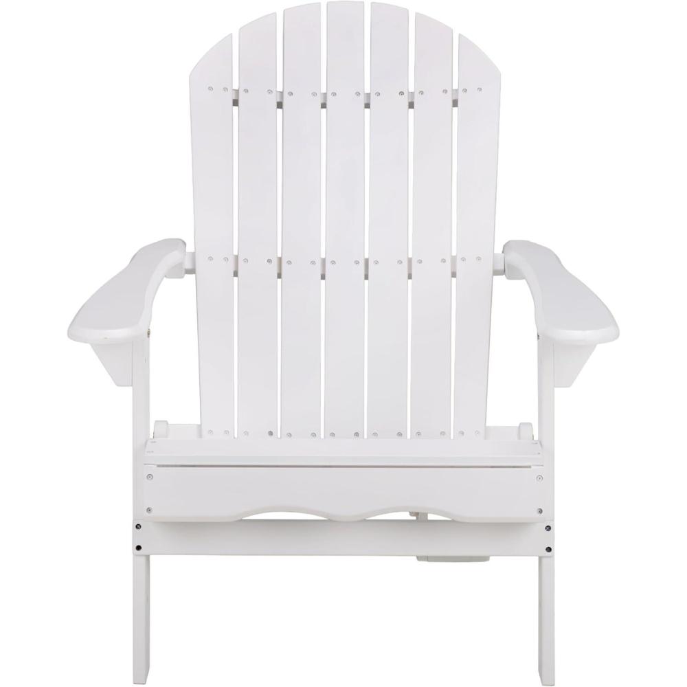 image:imageSAFAVIEH Outdoor  Eden Adirondack Chair  White Solid Wood  Weather Resistant  Ideal for Patio Deck Porch Backyard 175 Seat Height PAT6000EWhite