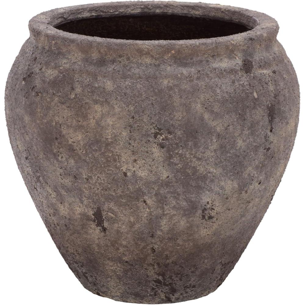 image:imageSAFAVIEH Outdoor  Ramsey Planter Pot with Drainage  Antique White Ficonstone Cement  Weather Resistant  Ideal for Patio Garden Backyard 142 Wx 142 D x 13 H PAT1553BAntique Brown