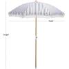 SAFAVIEH Outdoor – Bella 6.5 FT Beach Umbrella – Canopy with White Fringe Trim, Tilt Function, Aluminum Pole, Weather Resistant for Beach, Patio, Garden (PAT8504)(Hunter Green Stripe)