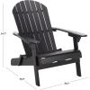 SAFAVIEH Outdoor – Eden Adirondack Chair – White Solid Wood – Weather Resistant – Ideal for Patio, Deck, Porch, Backyard, 17.5″ Seat Height (PAT6000E)(Black)