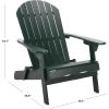 SAFAVIEH Outdoor – Eden Adirondack Chair – White Solid Wood – Weather Resistant – Ideal for Patio, Deck, Porch, Backyard, 17.5″ Seat Height (PAT6000E)(Green)