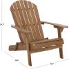 SAFAVIEH Outdoor – Eden Adirondack Chair – White Solid Wood – Weather Resistant – Ideal for Patio, Deck, Porch, Backyard, 17.5″ Seat Height (PAT6000E)(Teak)