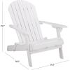 SAFAVIEH Outdoor – Eden Adirondack Chair – White Solid Wood – Weather Resistant – Ideal for Patio, Deck, Porch, Backyard, 17.5″ Seat Height (PAT6000E)(White)