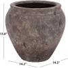 SAFAVIEH Outdoor – Ramsey Planter Pot with Drainage – Antique White Ficonstone Cement – Weather Resistant – Ideal for Patio, Garden, Backyard, 14.2″ Wx 14.2″ D x 13″ H (PAT1553B)(Antique Brown)