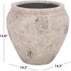 SAFAVIEH Outdoor – Ramsey Planter Pot with Drainage – Antique White Ficonstone Cement – Weather Resistant – Ideal for Patio, Garden, Backyard, 14.2″ Wx 14.2″ D x 13″ H (PAT1553B)(Antique White)