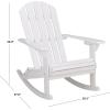 SAFAVIEH Outdoor – Stowe Adirondack Rocking Chair – Teak-Brown Solid Wood – Weather Resistant – Ideal for Patio, Deck, Porch, Backyard, 18.3″ Seat Height (PAT6001A)(White)