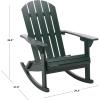 SAFAVIEH Outdoor – Stowe Adirondack Rocking Chair – Teak-Brown Solid Wood – Weather Resistant – Ideal for Patio, Deck, Porch, Backyard, 18.3″ Seat Height (PAT6001A)(Green)