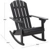 SAFAVIEH Outdoor – Stowe Adirondack Rocking Chair – Teak-Brown Solid Wood – Weather Resistant – Ideal for Patio, Deck, Porch, Backyard, 18.3″ Seat Height (PAT6001A)(Black)