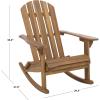 SAFAVIEH Outdoor – Stowe Adirondack Rocking Chair – Teak-Brown Solid Wood – Weather Resistant – Ideal for Patio, Deck, Porch, Backyard, 18.3″ Seat Height (PAT6001A)(Teak)